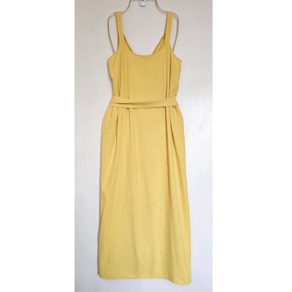 Everlane Sleeveless The Japanese GoWeave Tank Wrap Midi Dress, 4, Yellow - Picture 3 of 9